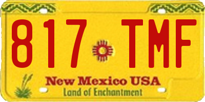 NM license plate 817TMF