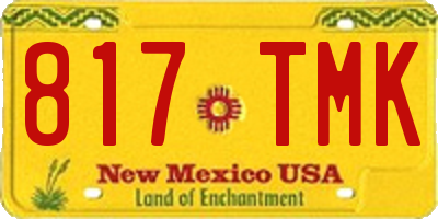 NM license plate 817TMK
