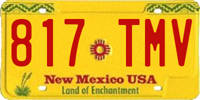 NM license plate 817TMV
