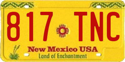 NM license plate 817TNC