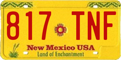 NM license plate 817TNF
