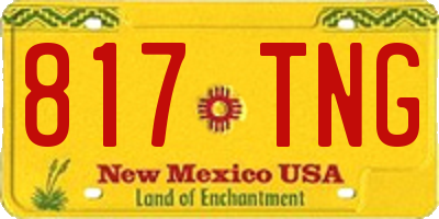 NM license plate 817TNG