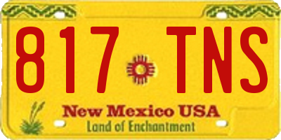 NM license plate 817TNS
