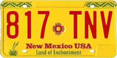 NM license plate 817TNV