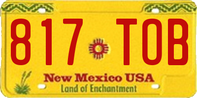 NM license plate 817TOB