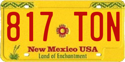 NM license plate 817TON