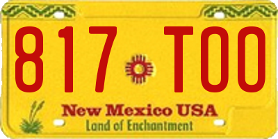 NM license plate 817TOO