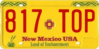 NM license plate 817TOP