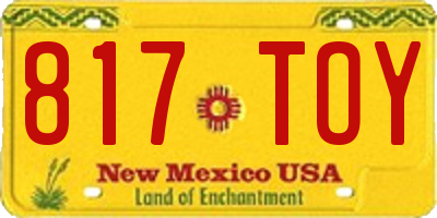 NM license plate 817TOY