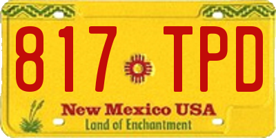 NM license plate 817TPD