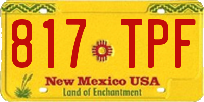NM license plate 817TPF