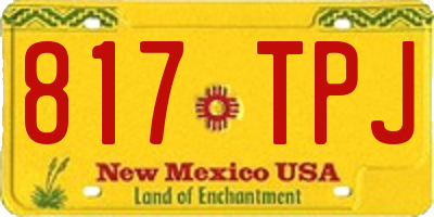 NM license plate 817TPJ