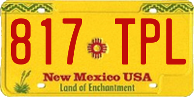 NM license plate 817TPL