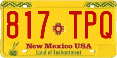 NM license plate 817TPQ
