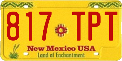 NM license plate 817TPT