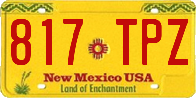 NM license plate 817TPZ
