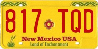 NM license plate 817TQD