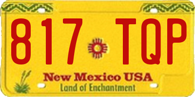 NM license plate 817TQP
