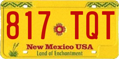 NM license plate 817TQT