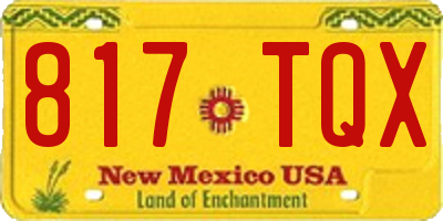 NM license plate 817TQX