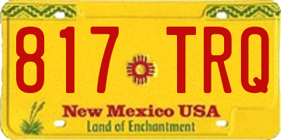 NM license plate 817TRQ