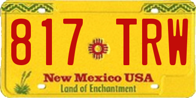 NM license plate 817TRW