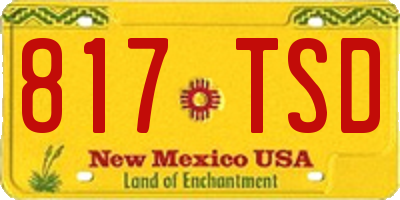 NM license plate 817TSD