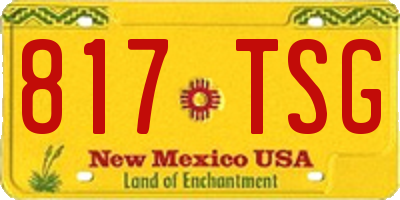 NM license plate 817TSG