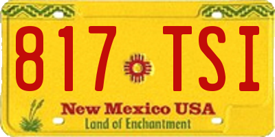 NM license plate 817TSI