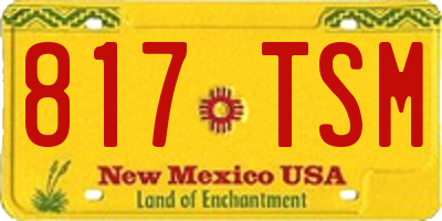 NM license plate 817TSM