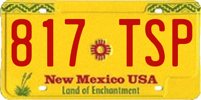 NM license plate 817TSP