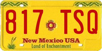 NM license plate 817TSQ