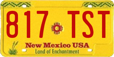 NM license plate 817TST