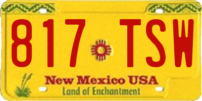 NM license plate 817TSW