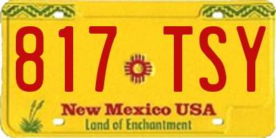 NM license plate 817TSY