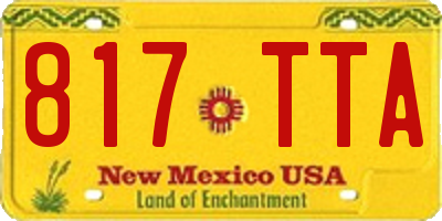 NM license plate 817TTA
