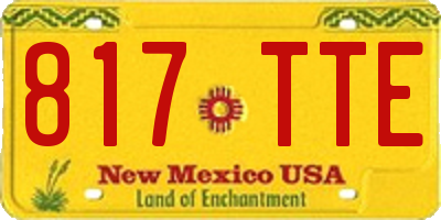 NM license plate 817TTE