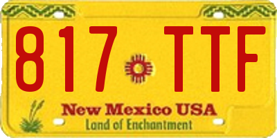NM license plate 817TTF
