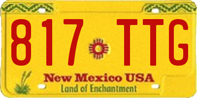 NM license plate 817TTG