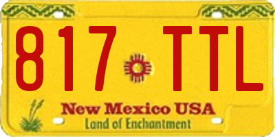 NM license plate 817TTL