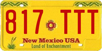 NM license plate 817TTT