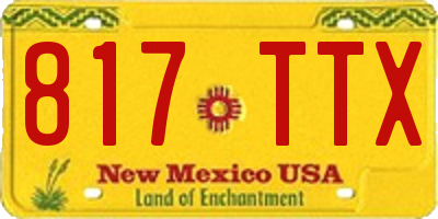 NM license plate 817TTX