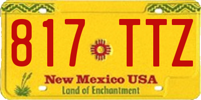 NM license plate 817TTZ