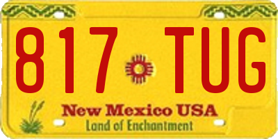 NM license plate 817TUG