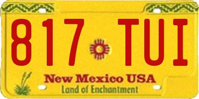 NM license plate 817TUI