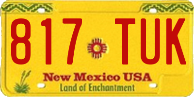 NM license plate 817TUK