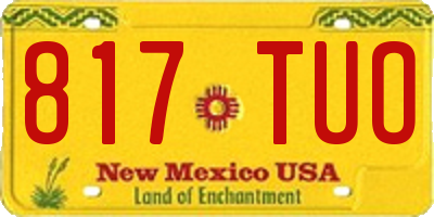 NM license plate 817TUO