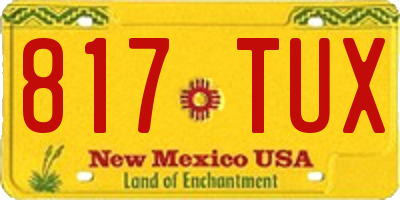 NM license plate 817TUX