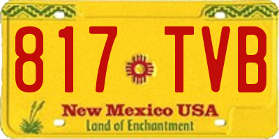 NM license plate 817TVB