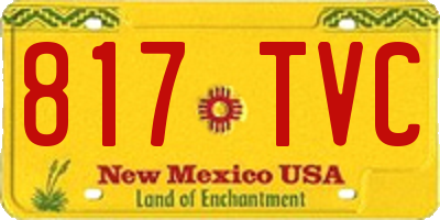 NM license plate 817TVC